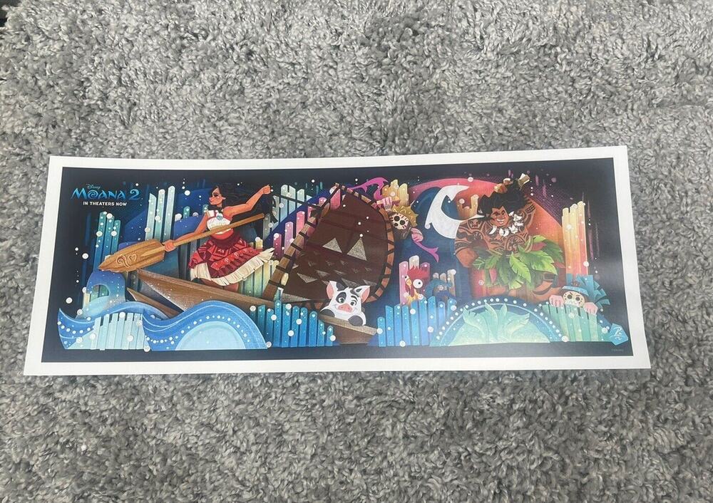 Moana 2 Disneyland Magic Key Exclusive Giveaway Poster Print 16inX6in Paper New